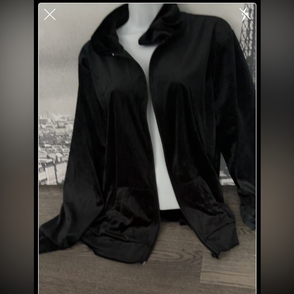 Black Velour oversized sweatshirt Sz XXL - Picture 3 of 13